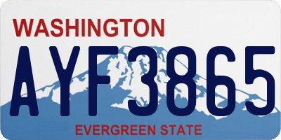 WA license plate AYF3865