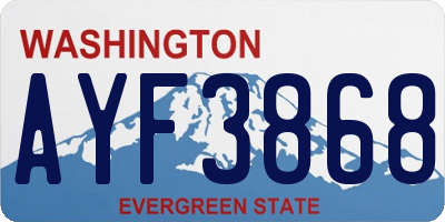 WA license plate AYF3868