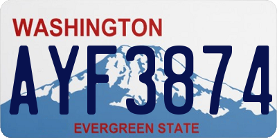 WA license plate AYF3874