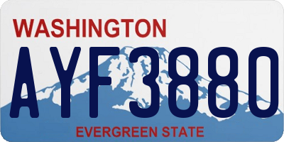 WA license plate AYF3880