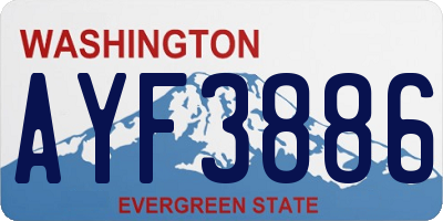 WA license plate AYF3886