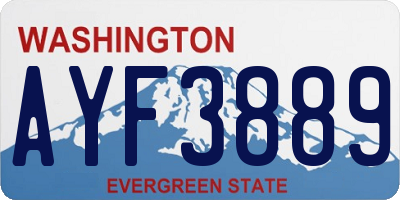 WA license plate AYF3889