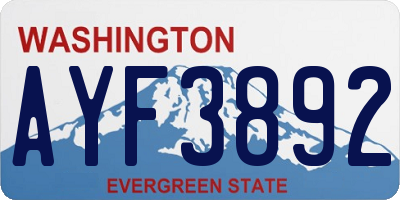 WA license plate AYF3892