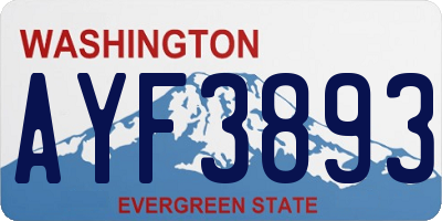 WA license plate AYF3893