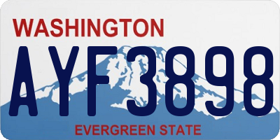 WA license plate AYF3898