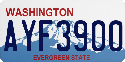 WA license plate AYF3900