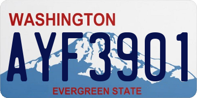 WA license plate AYF3901