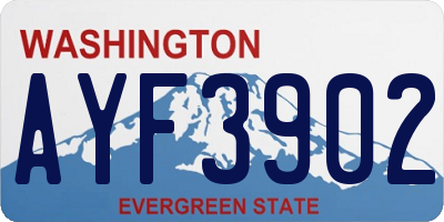 WA license plate AYF3902