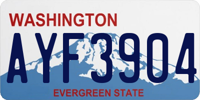 WA license plate AYF3904