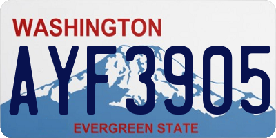 WA license plate AYF3905