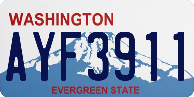 WA license plate AYF3911