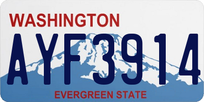 WA license plate AYF3914