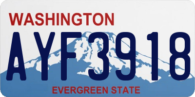 WA license plate AYF3918