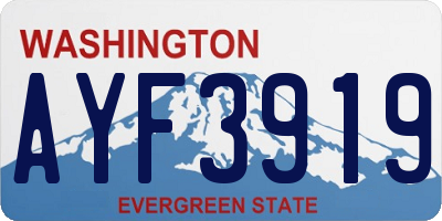 WA license plate AYF3919
