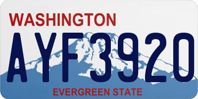 WA license plate AYF3920