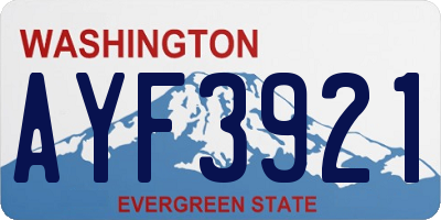 WA license plate AYF3921