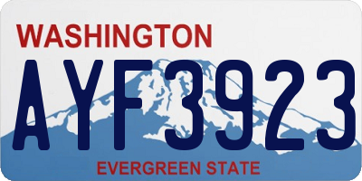 WA license plate AYF3923