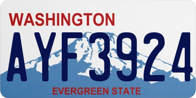 WA license plate AYF3924