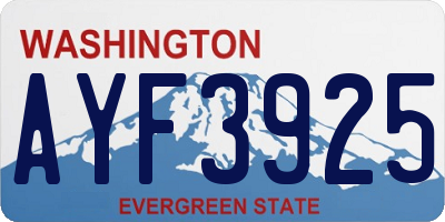 WA license plate AYF3925