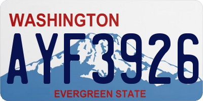 WA license plate AYF3926