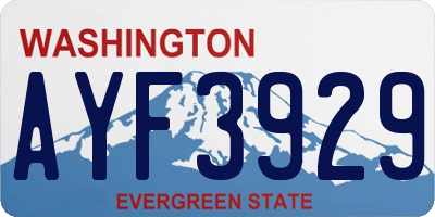 WA license plate AYF3929