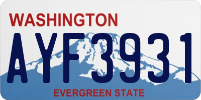 WA license plate AYF3931