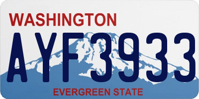 WA license plate AYF3933