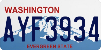 WA license plate AYF3934