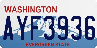 WA license plate AYF3936