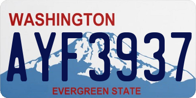 WA license plate AYF3937