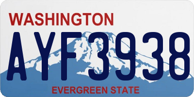WA license plate AYF3938