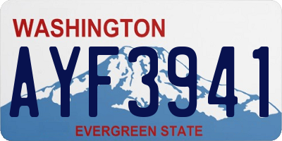 WA license plate AYF3941
