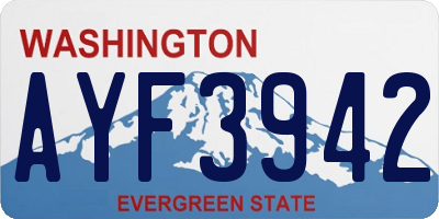 WA license plate AYF3942