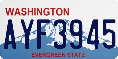 WA license plate AYF3945