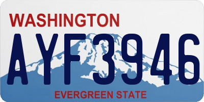 WA license plate AYF3946