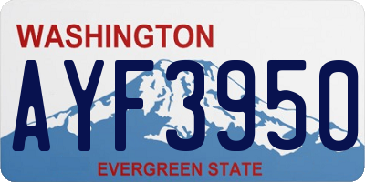 WA license plate AYF3950