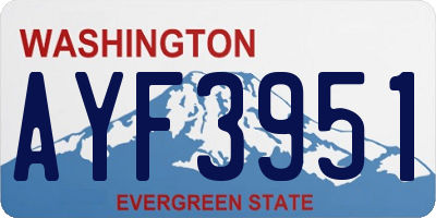 WA license plate AYF3951