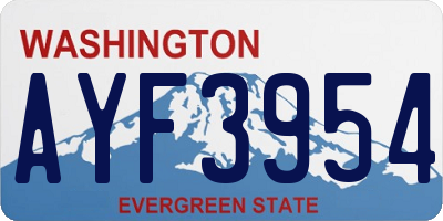 WA license plate AYF3954