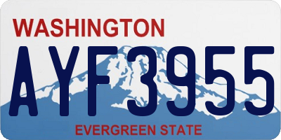 WA license plate AYF3955