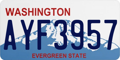 WA license plate AYF3957