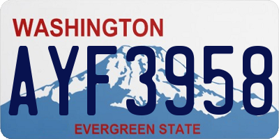 WA license plate AYF3958