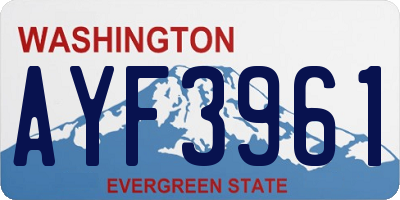 WA license plate AYF3961