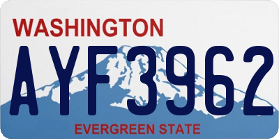 WA license plate AYF3962