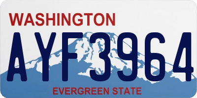 WA license plate AYF3964