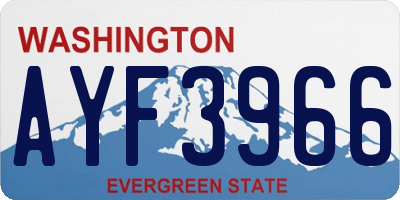 WA license plate AYF3966