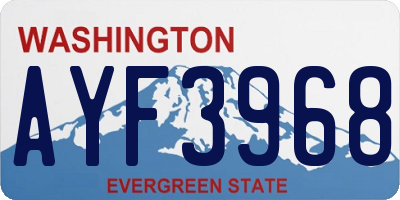 WA license plate AYF3968