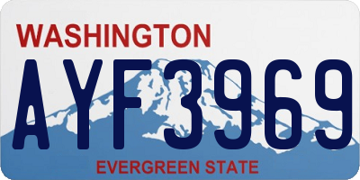 WA license plate AYF3969