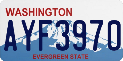 WA license plate AYF3970