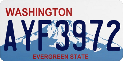 WA license plate AYF3972
