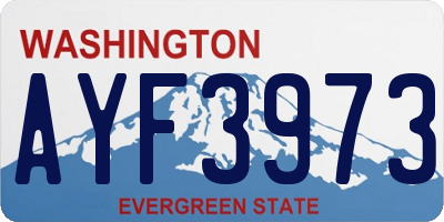 WA license plate AYF3973
